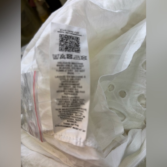 ASOS EDITION V - Neck Eyelet Midi Dress with puff sleeve in White Size 4 NWT - Picture 7 of 15